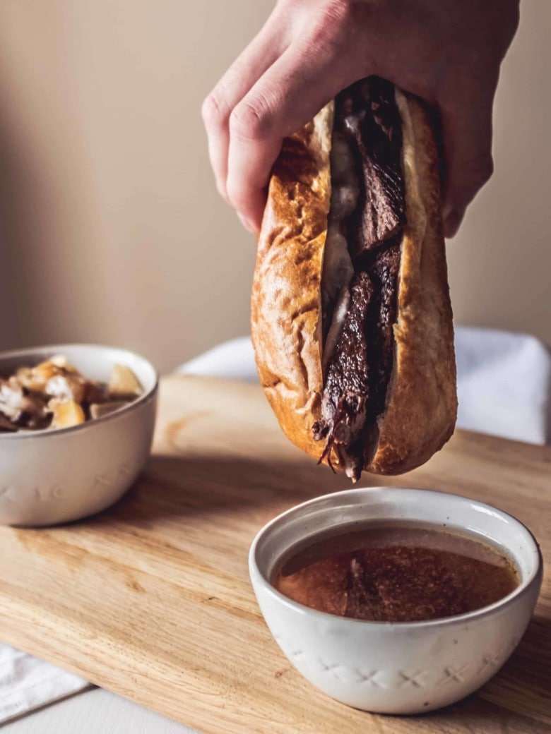 french dip sandwich and au jus