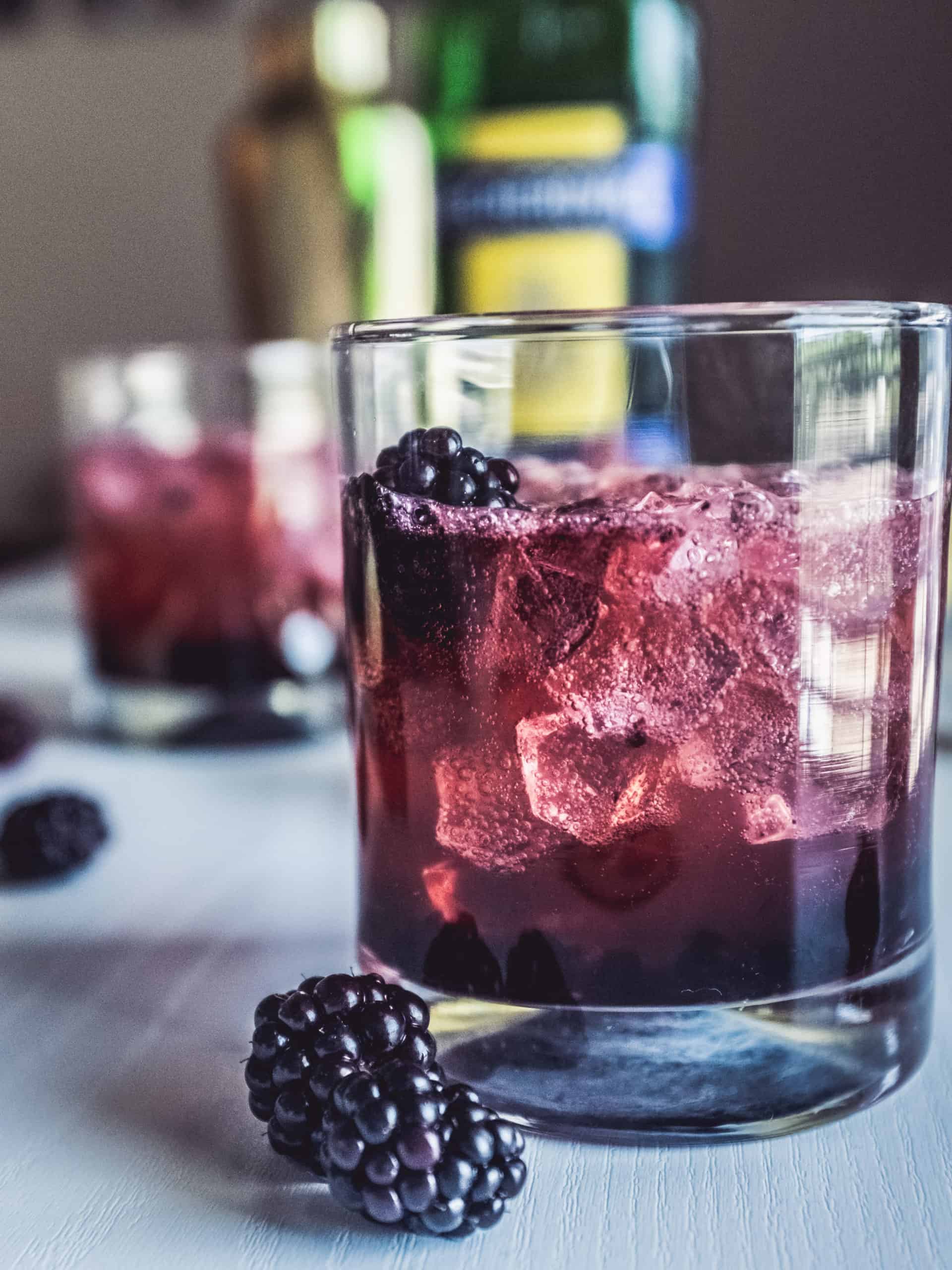 becherovka bramble garnished with blackberry