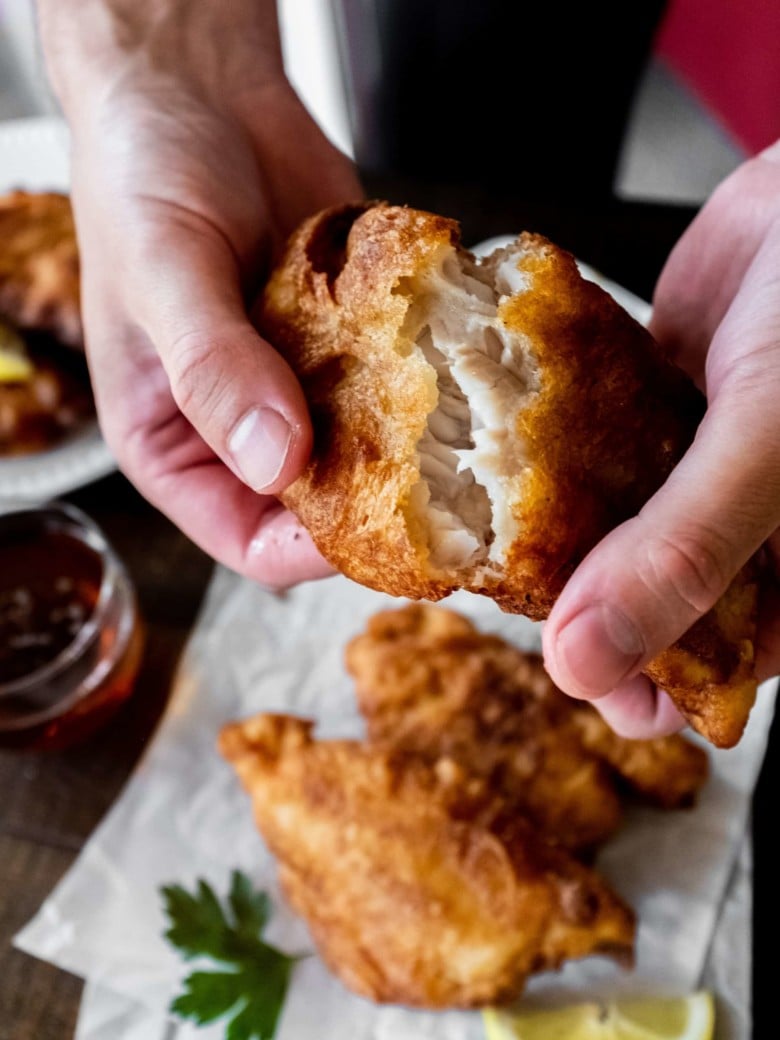 torn apart beer battered fish