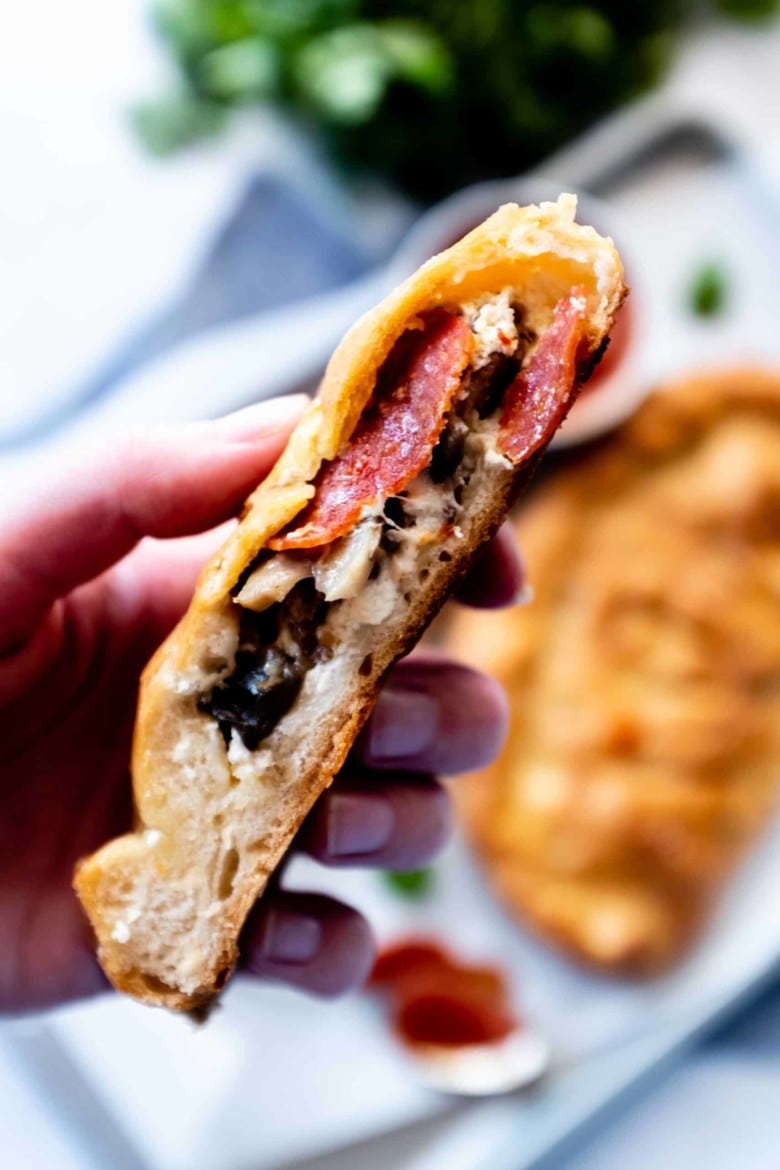 calzone with pepperoni and mushroom