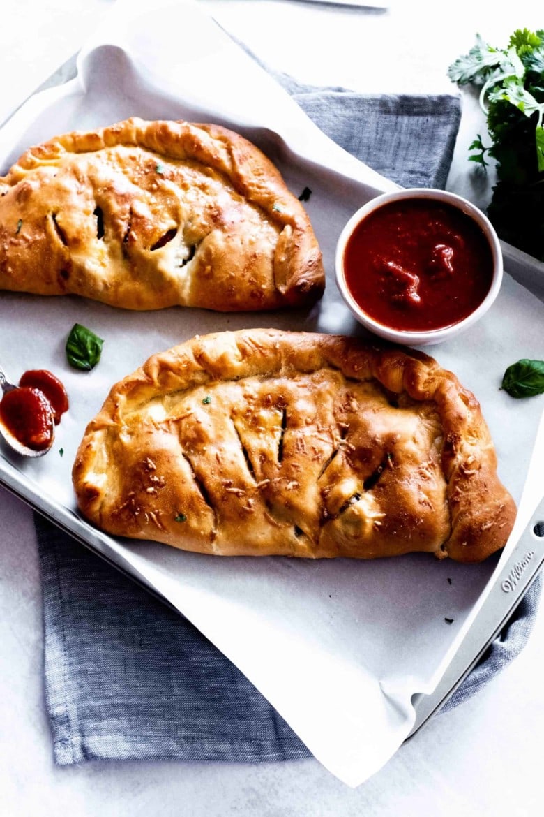 pepperoni calzone with marinara sauce