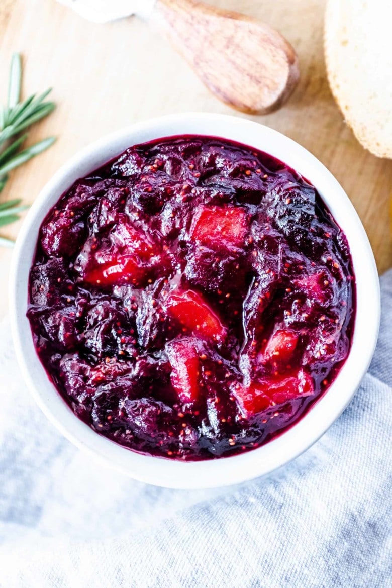 apple cranberry chutney with rosemary - Whisked Away Kitchen