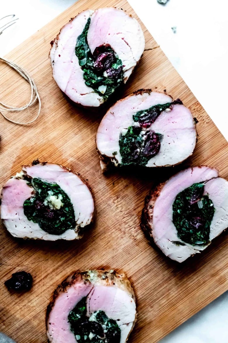 stuffed tenderloin with spinach and cranberries