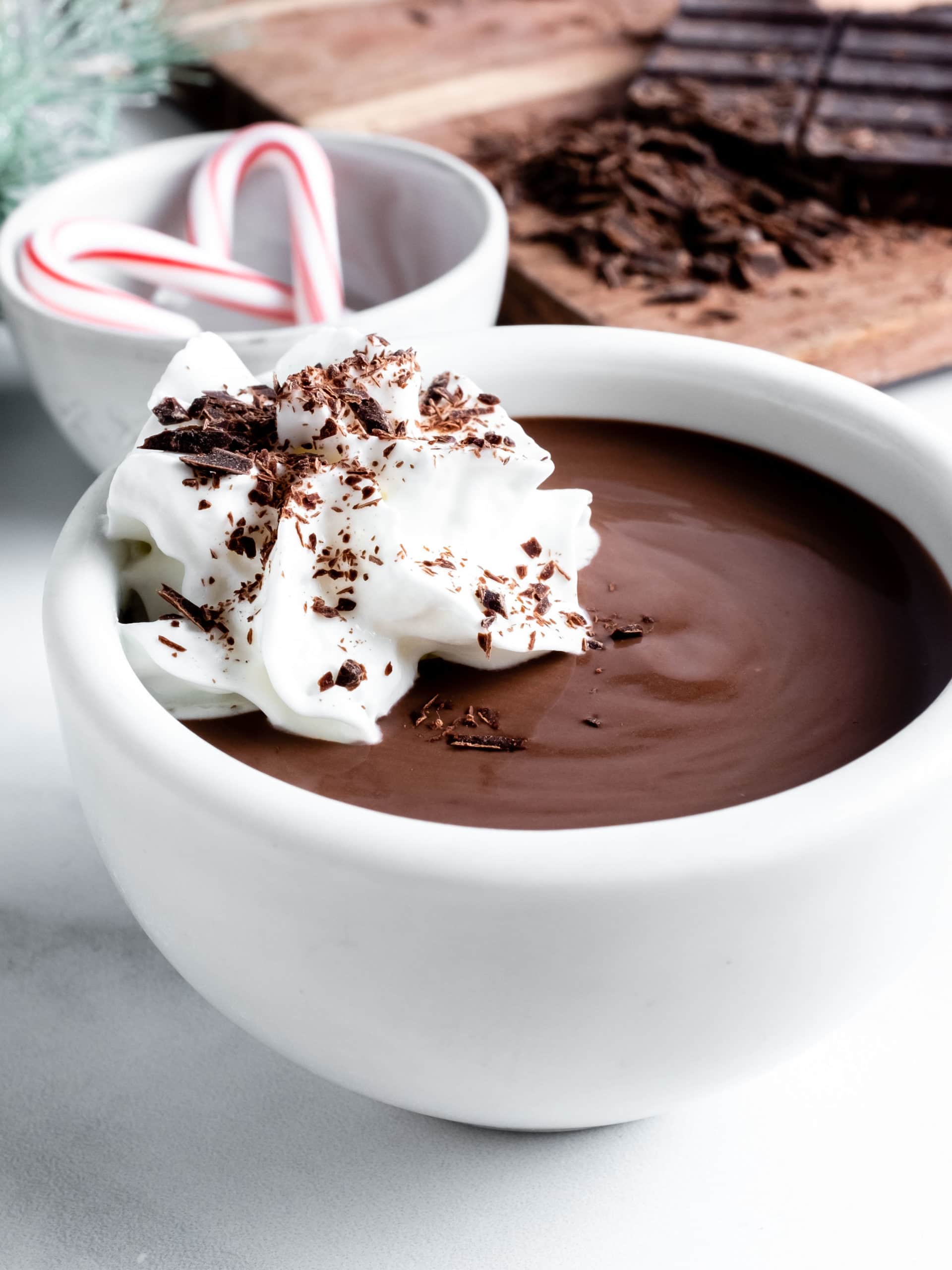 italian hot chocolate with whipped cream