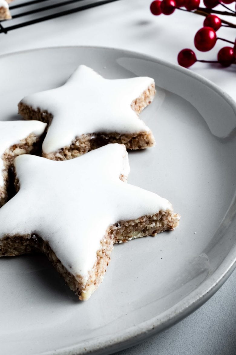 zimtsterne - german cinnamon star cookies - Whisked Away Kitchen