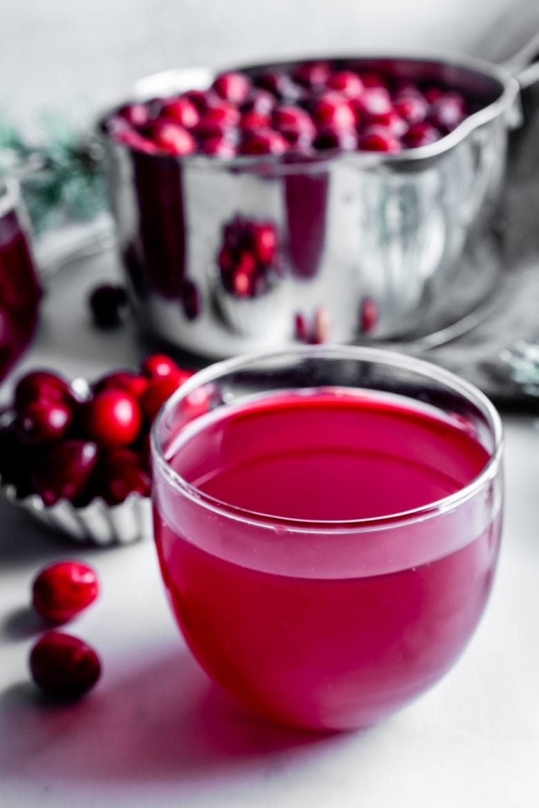 glass of cranberry mors