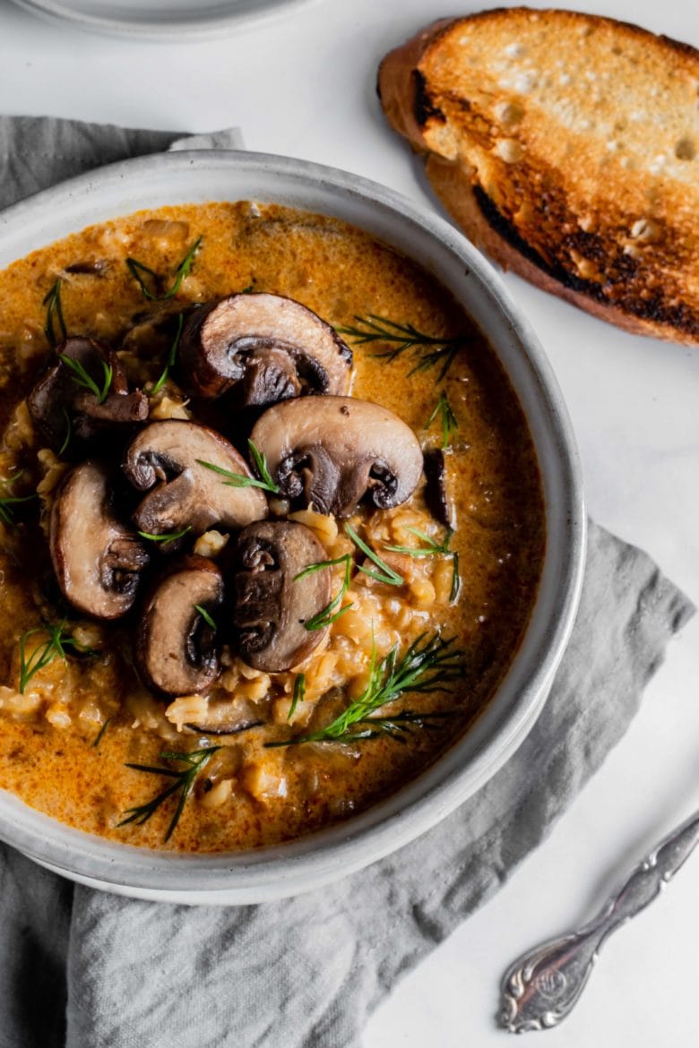 bowl of barley soup