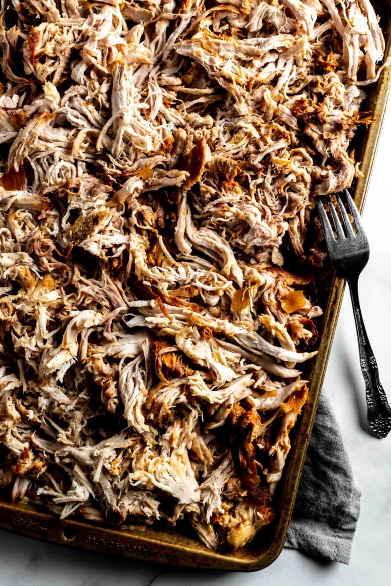 plate of cooked pulled pork