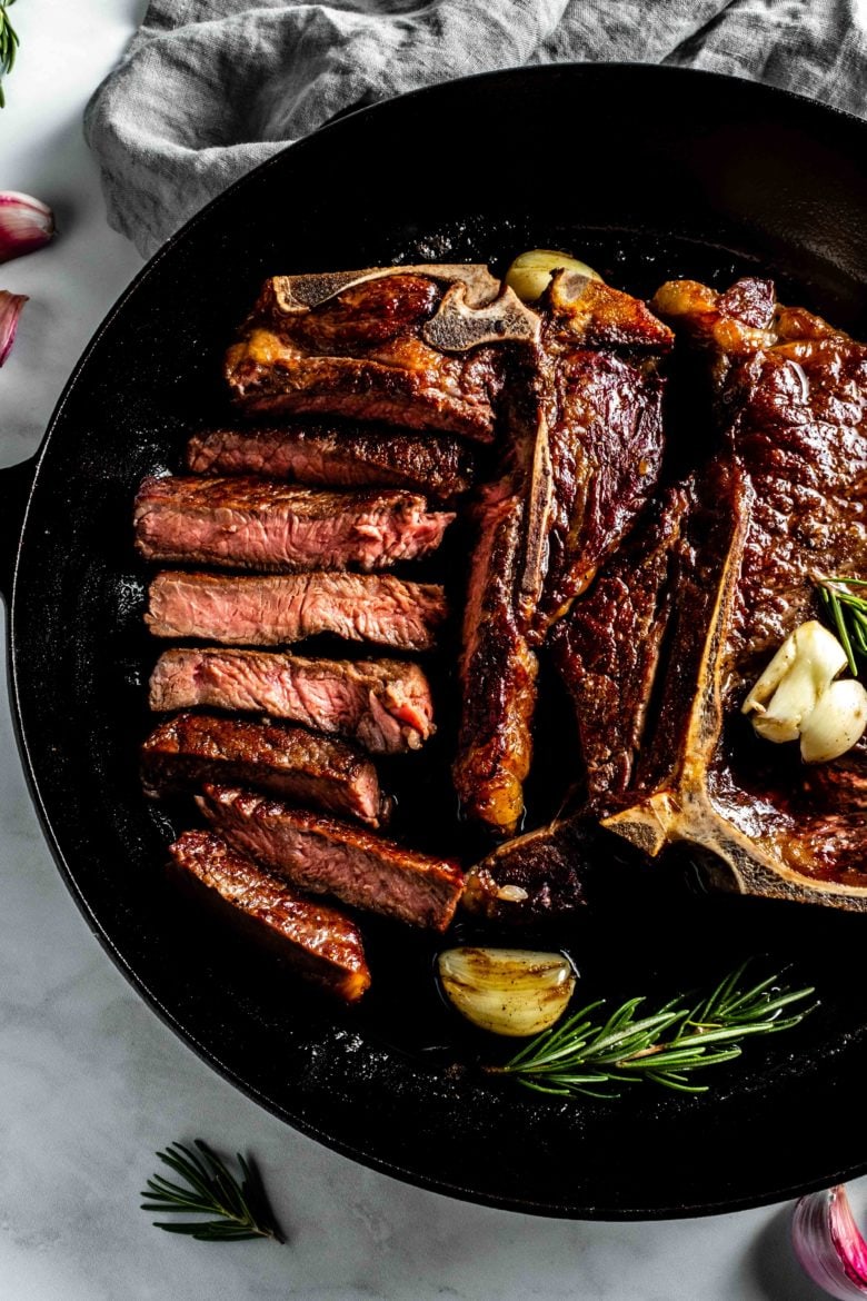 reverse sear steak in cast iron