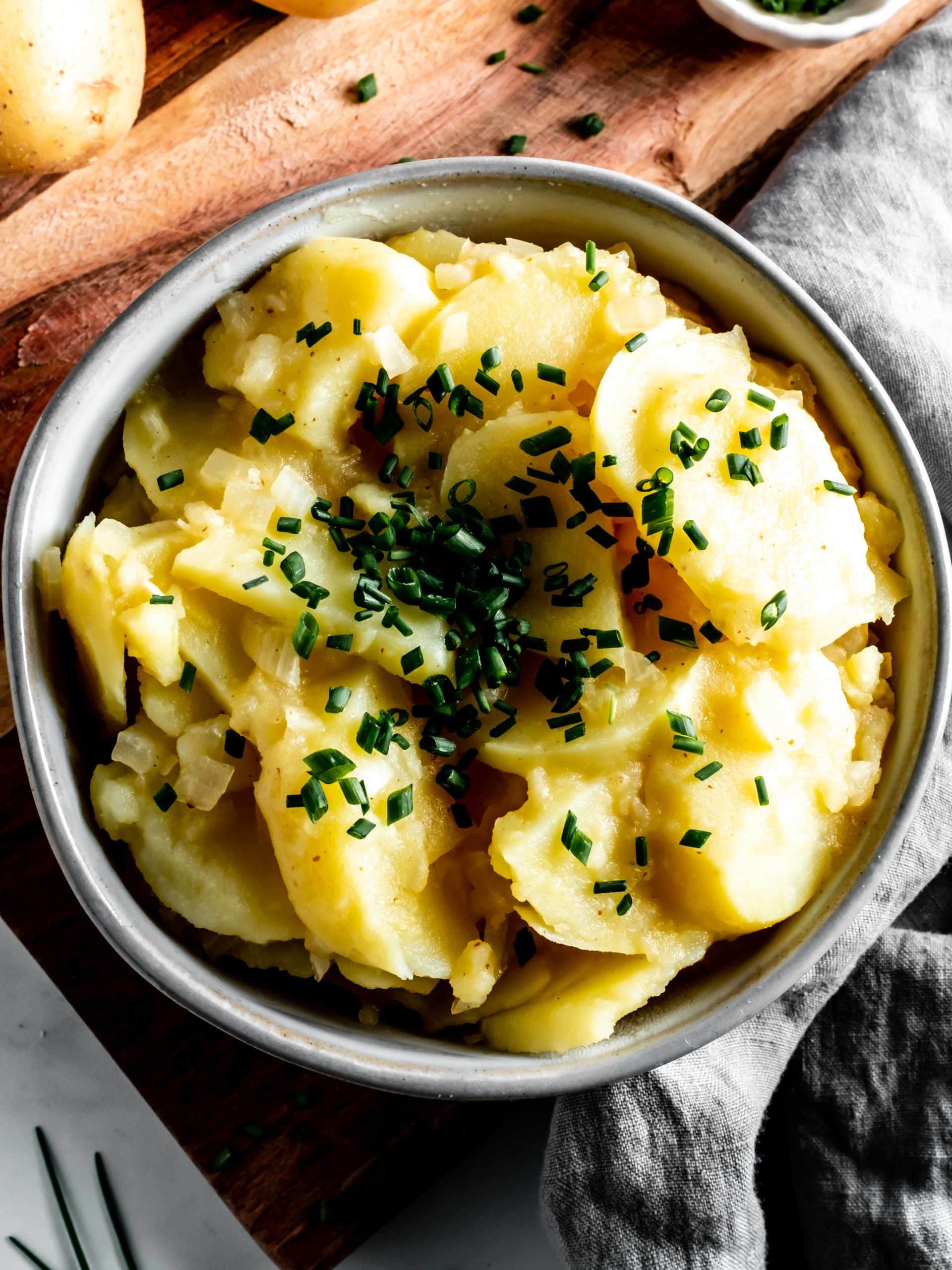 swabian potato salad with chopped chives