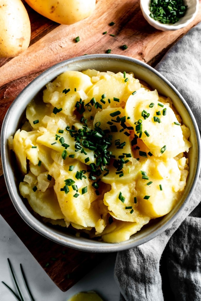 swabian potato salad with chopped chives