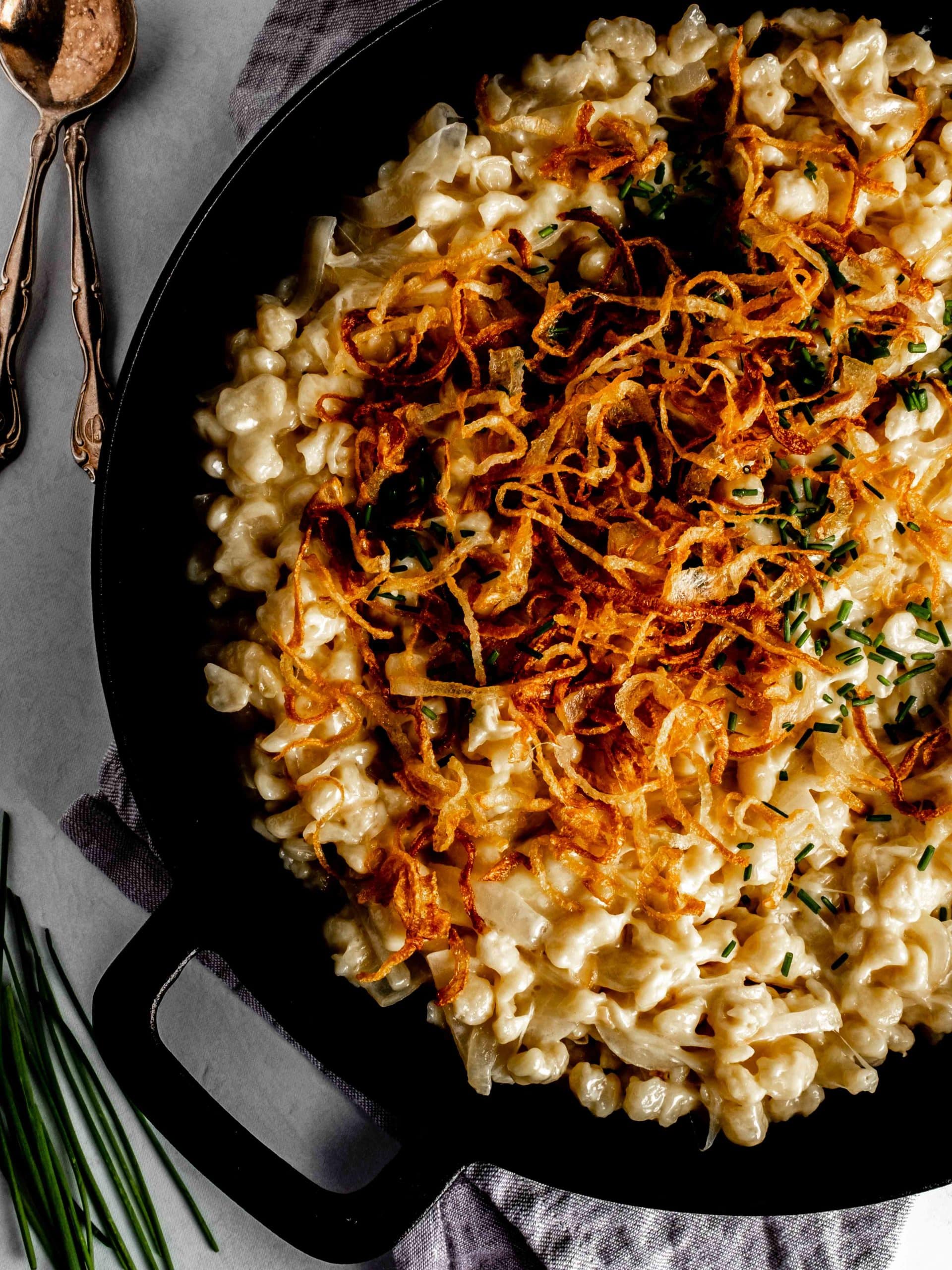 käsespätzle (german cheese spaetzle) - Whisked Away Kitchen