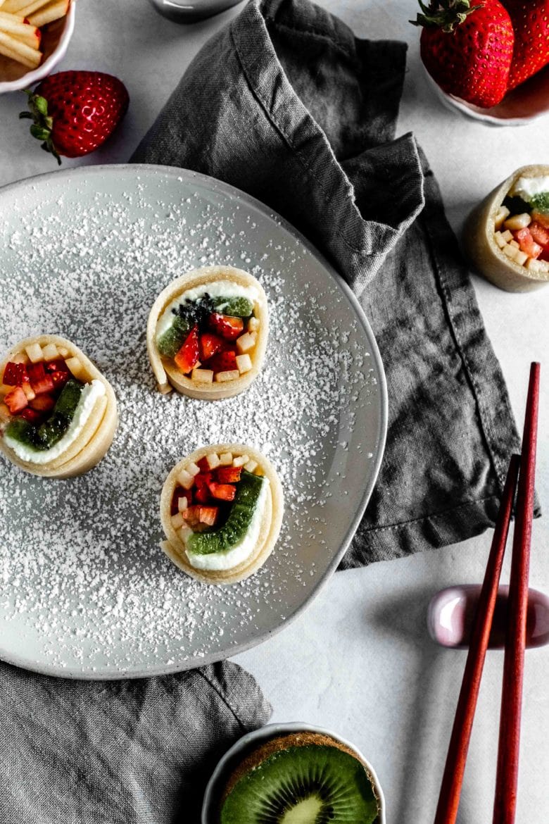 marzipan fruit rolls on a plate