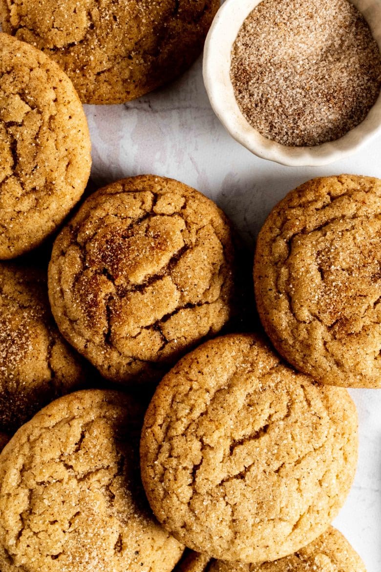 snickerdoodle cookies with cinnamon sugar