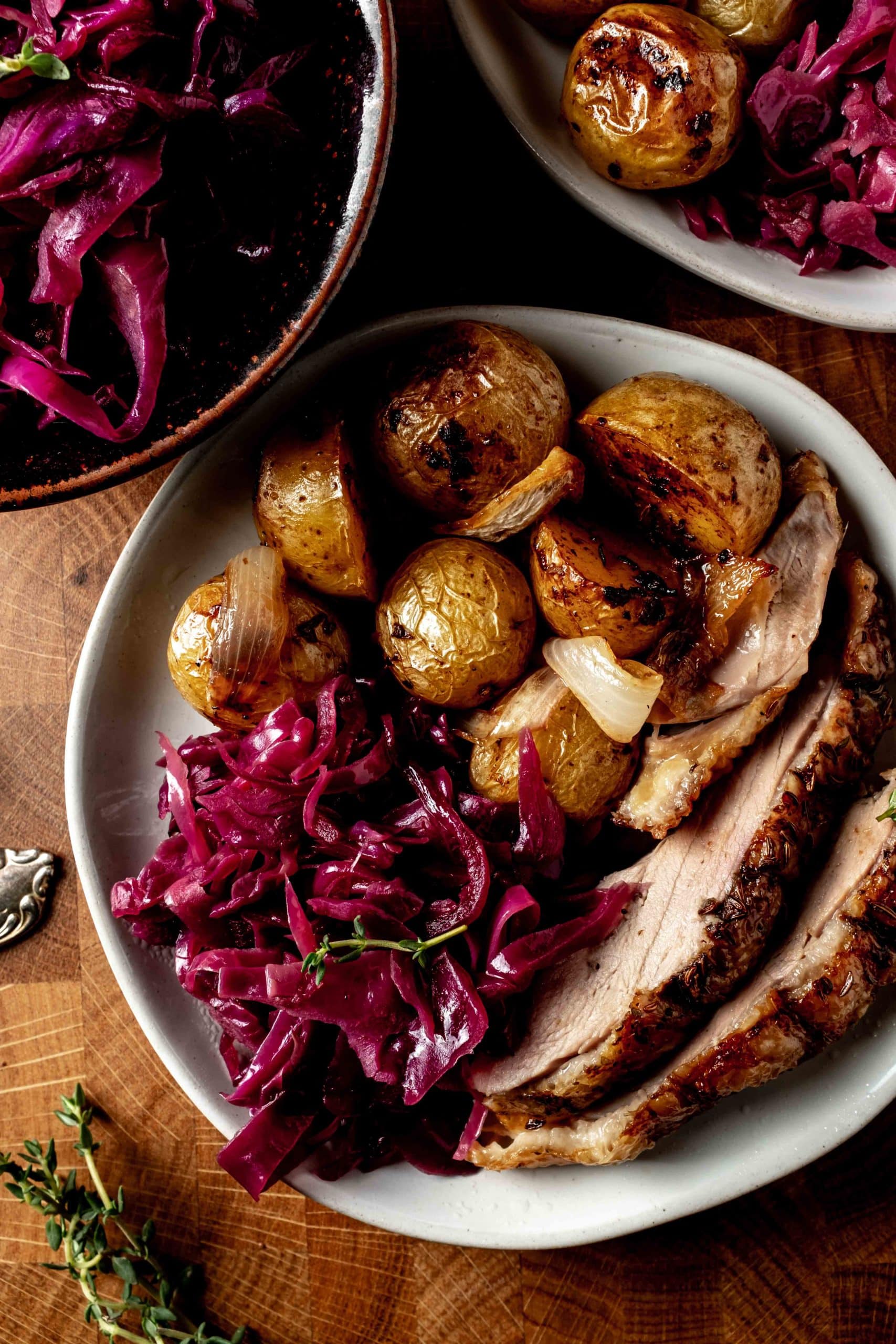 Slow Roasted Duck and Potatoes + Braised Red Cabbage Whisked Away Kitchen
