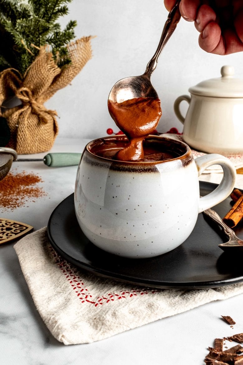 spoonful of espresso hot chocolate