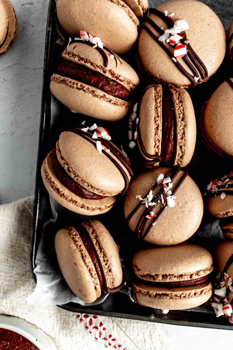 macarons filled with mocha ganache