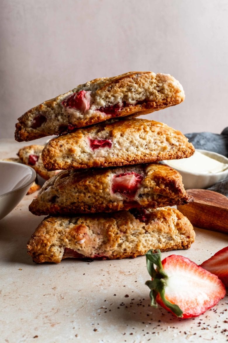 stack of sumac strawberry scones