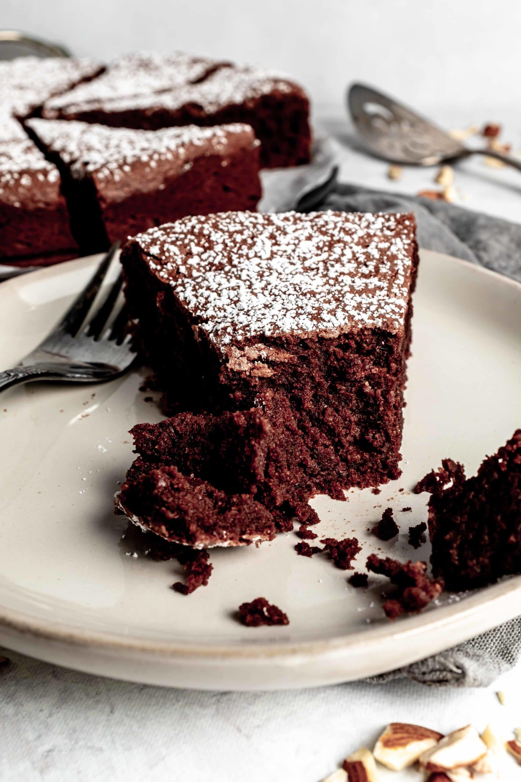 Torta Caprese (Flourless Chocolate Almond Cake) - Whisked Away Kitchen