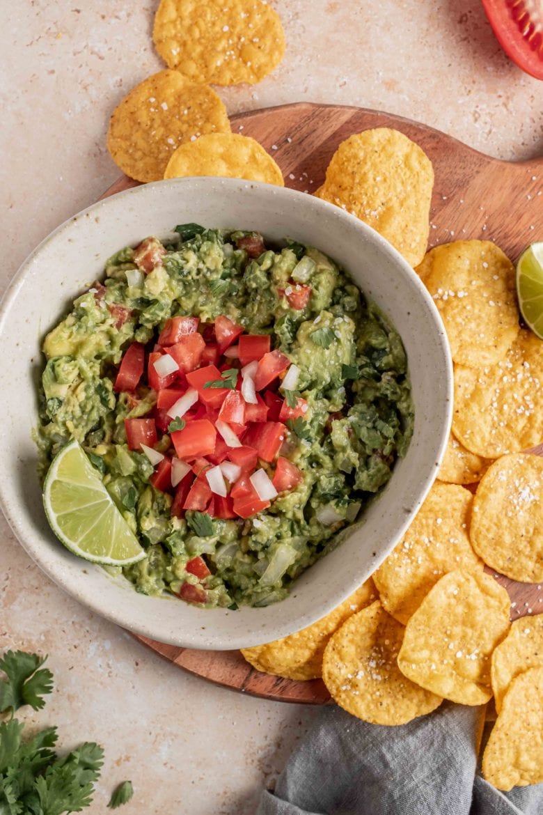 guacamole with tortilla chips