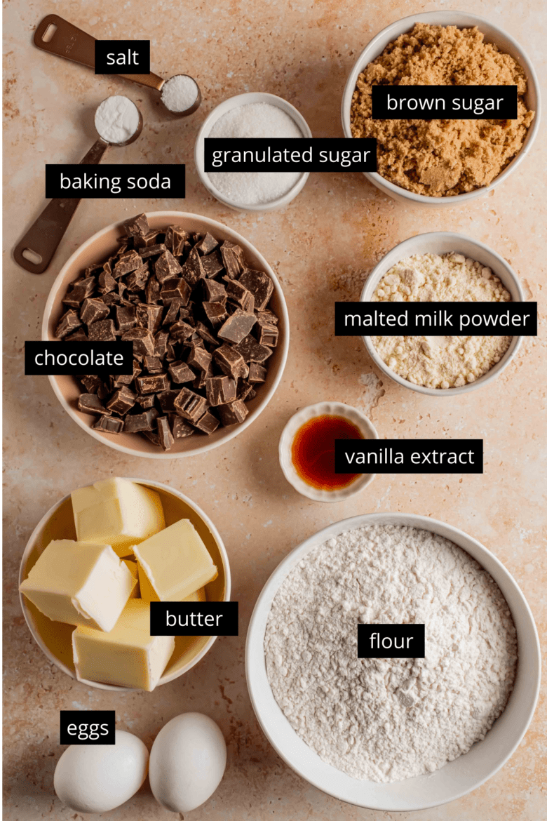 ingredients to make cookies