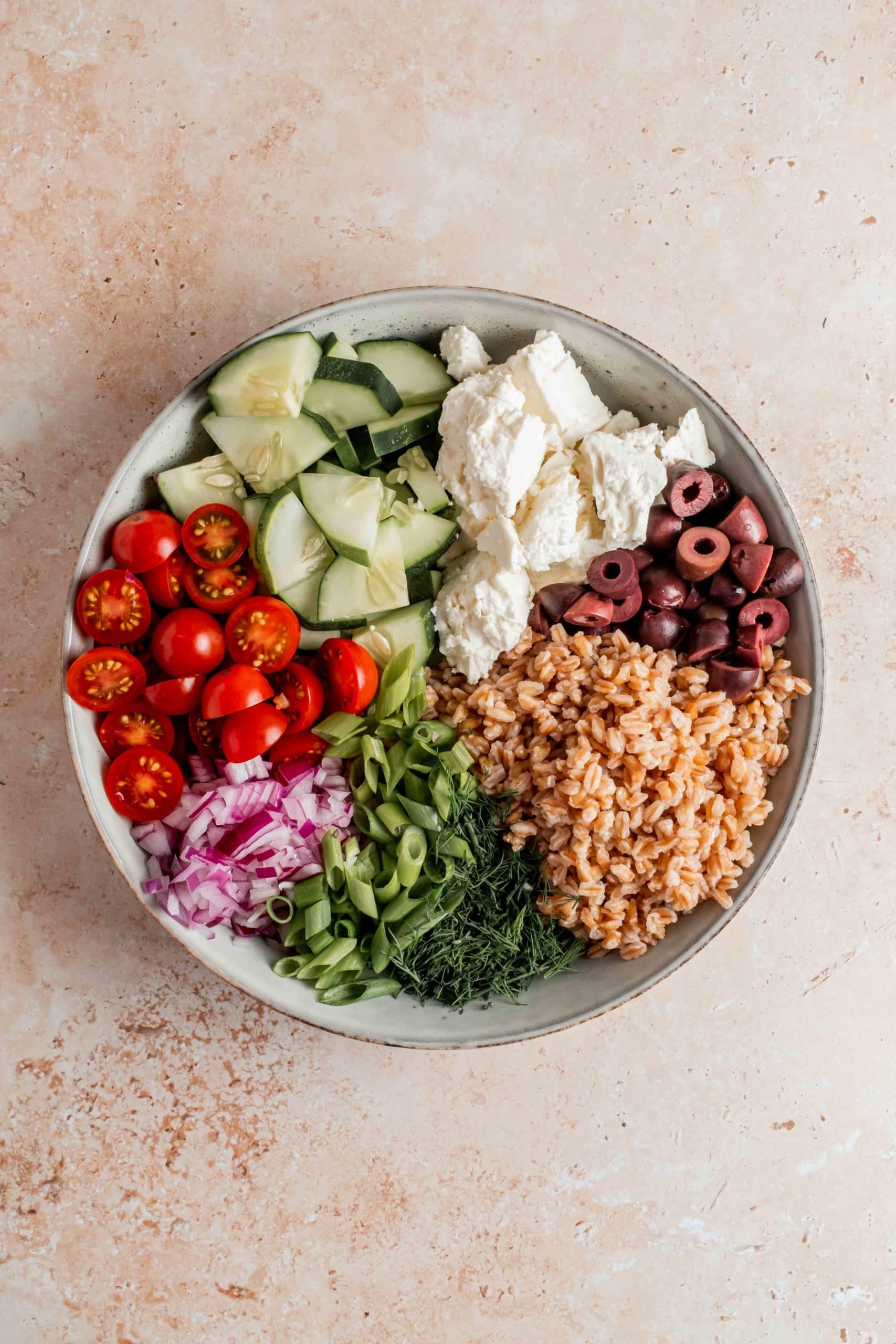 chopped ingredients for salad