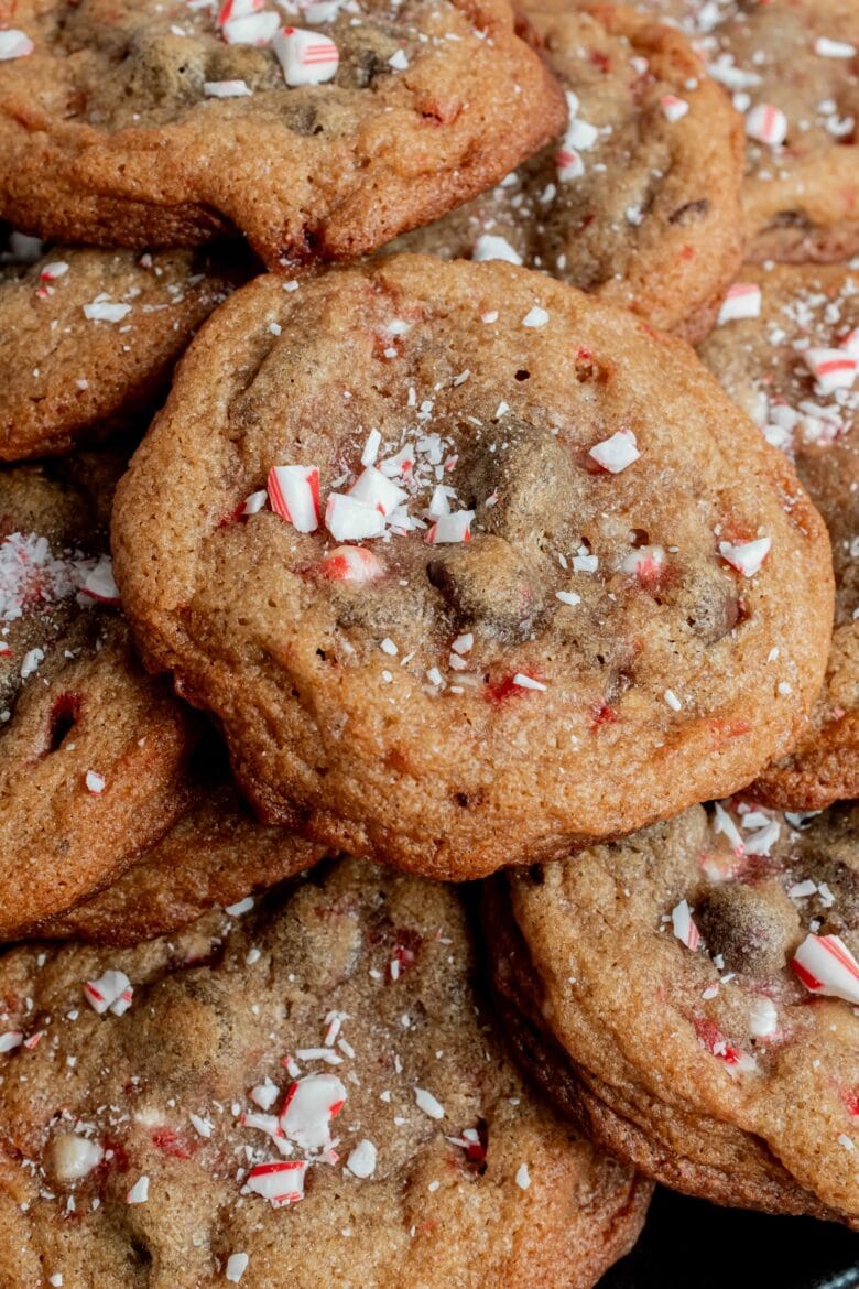 cookie sprinkled with crushed candy cane