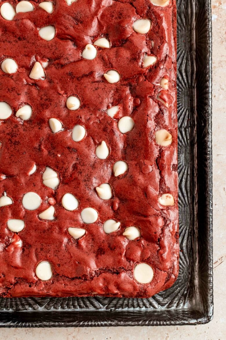 brownies before cutting into individual pieces