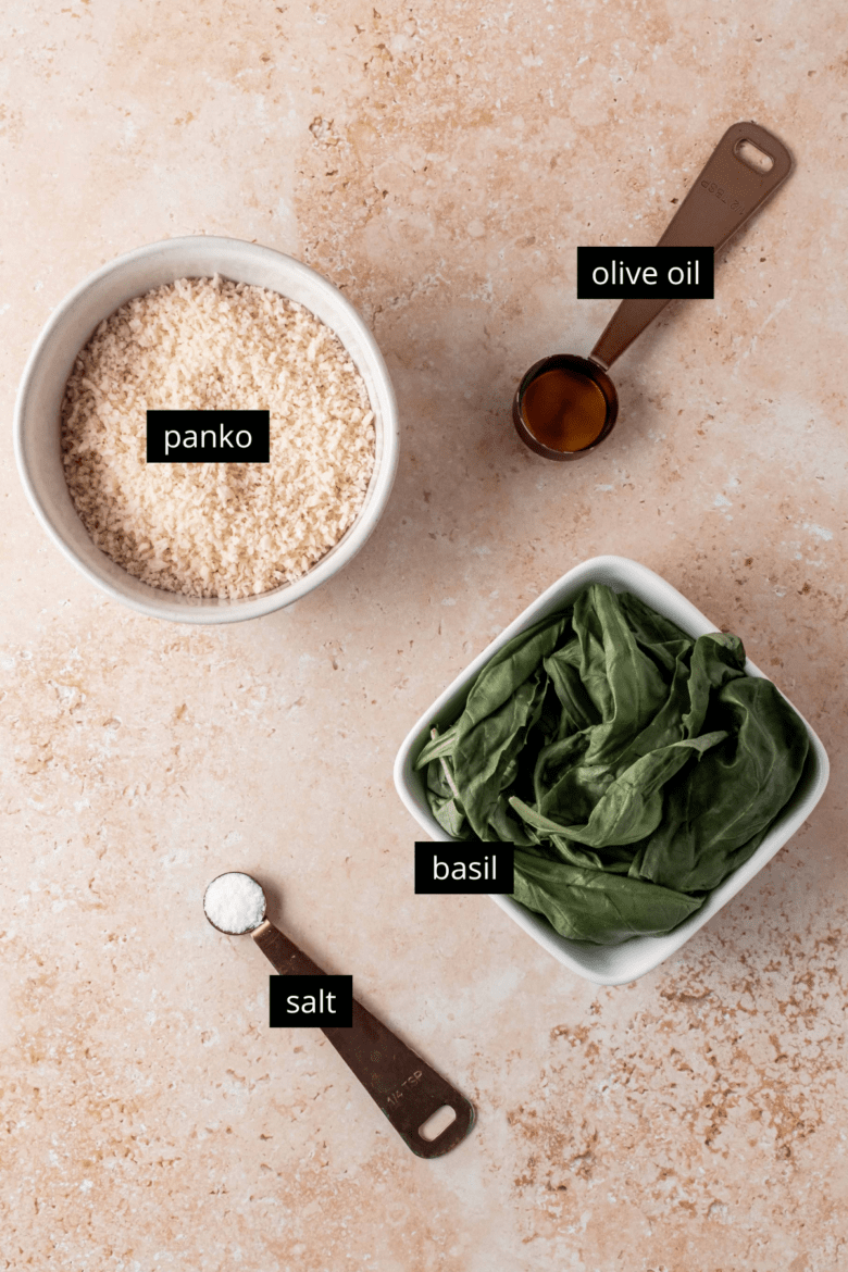 ingredients to make basil breadcrumbs