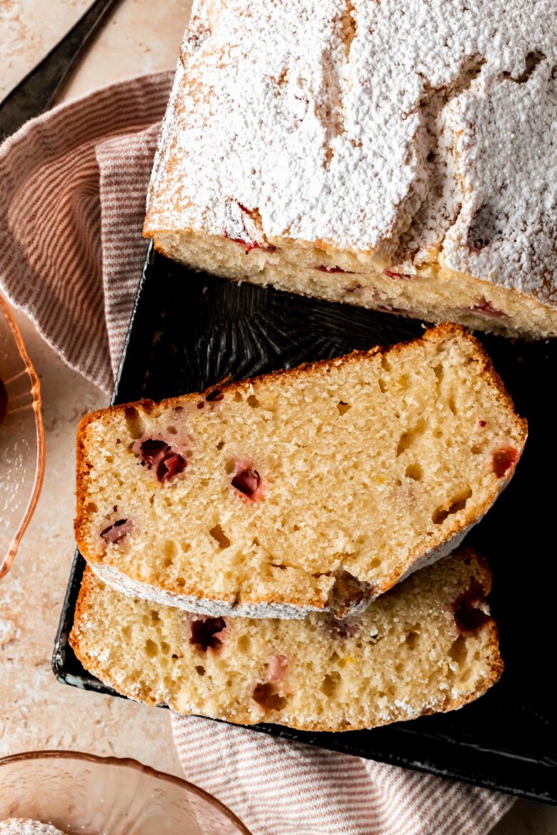 two slices cut from cake