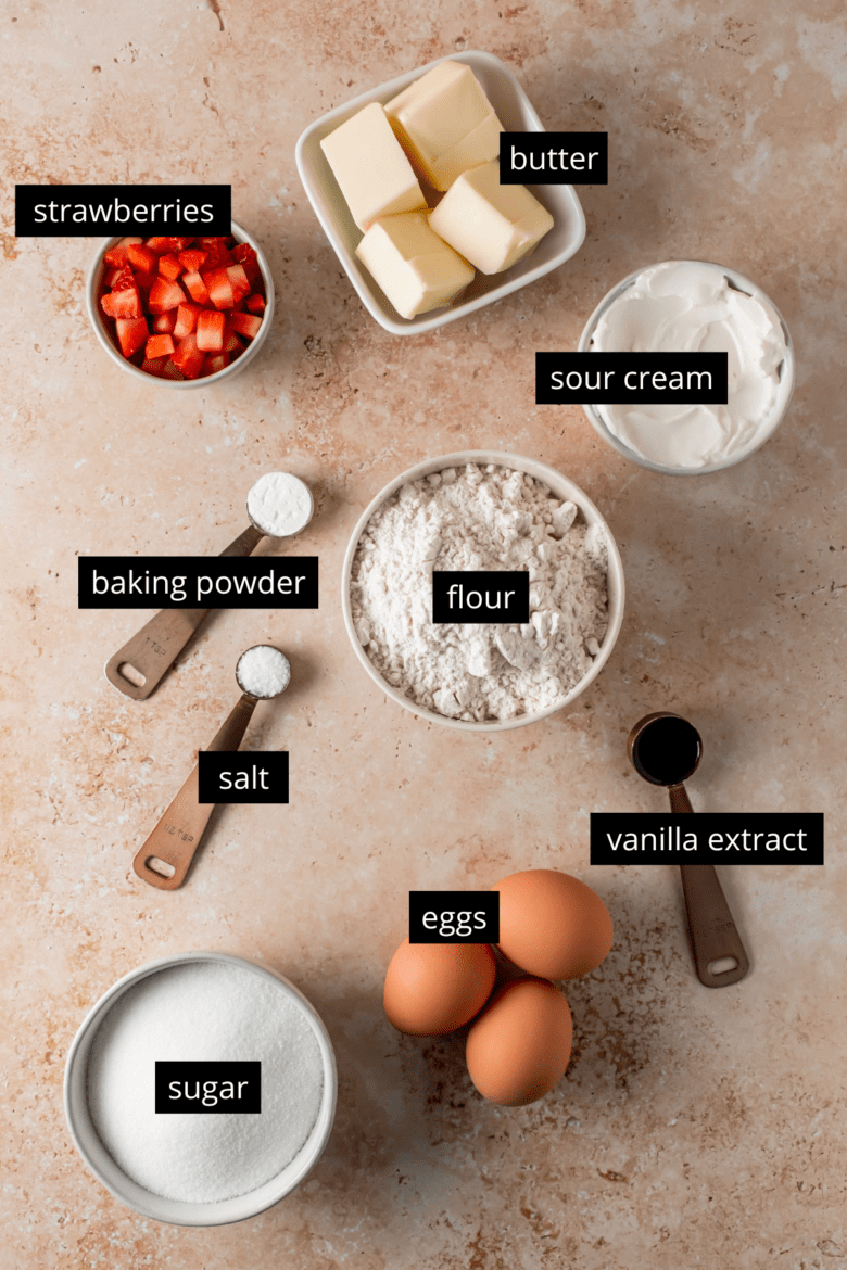 ingredients to make pound cake