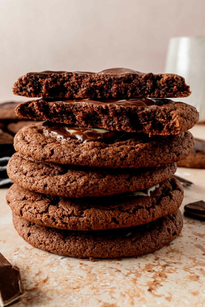 stack of fudgy cookies
