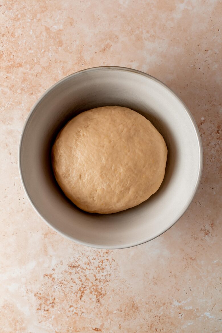 buchty dough in a bowl before proofing