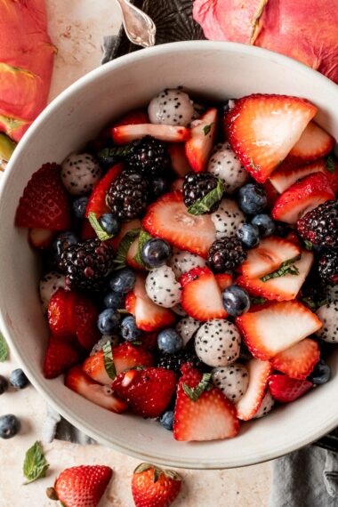 Easy Dragon Fruit Salad with Berries - Whisked Away Kitchen