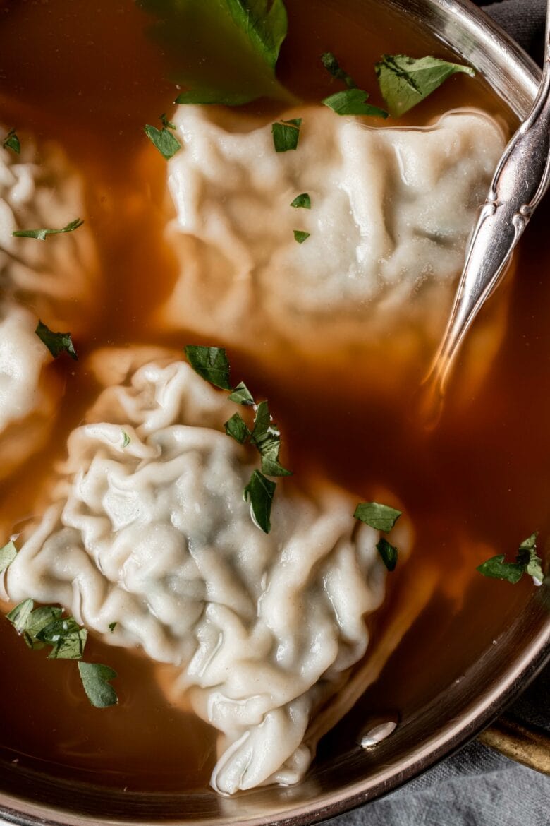 cooked maultaschen in broth