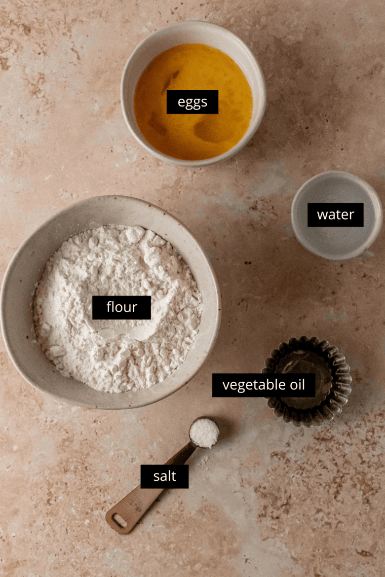 ingredients to make dough
