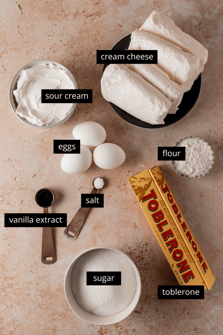 ingredients to make cheesecake filling