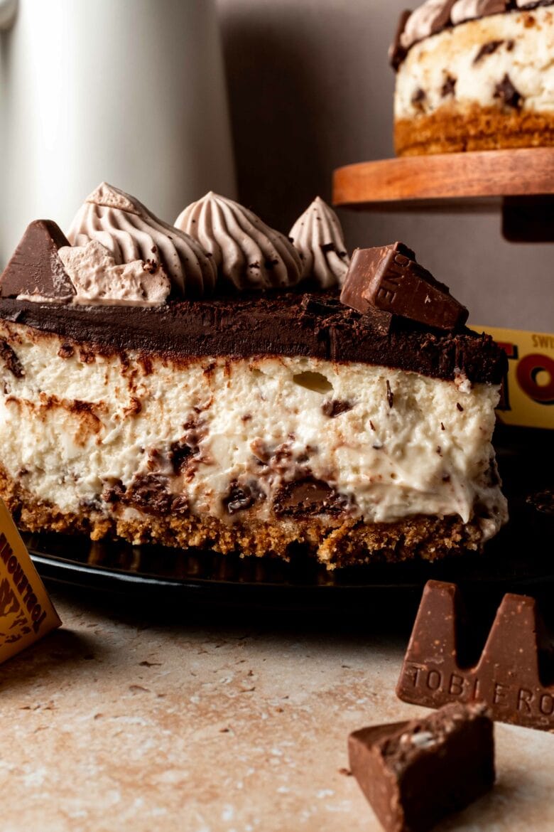 slice of toblerone cheesecake