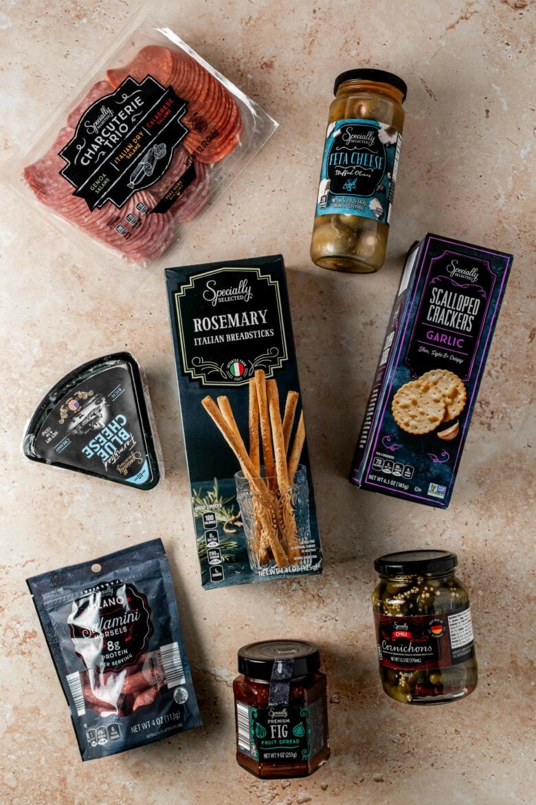 Aldi Specially Selected brand products used for charcuterie board.