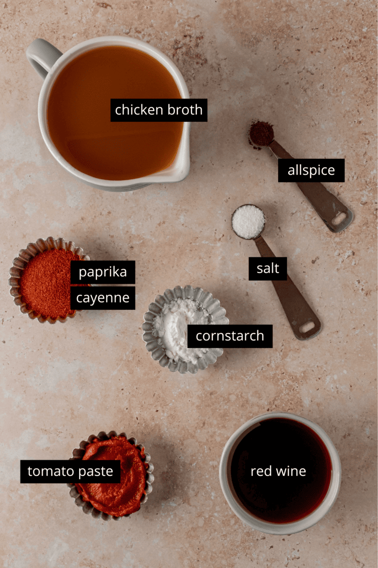 Ingredients to make goulash sauce.