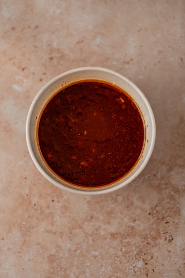 Gochujang sauce in a small bowl.