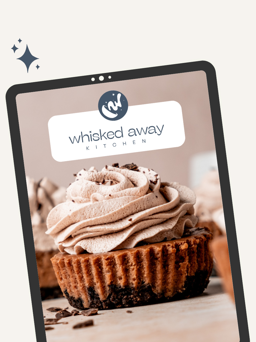 Tablet showing newsletter from Whisked Away Kitchen
