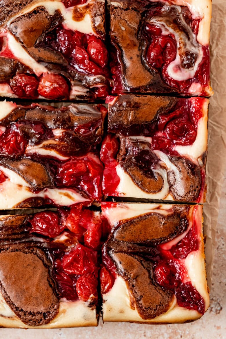 Brownies cut into slices.