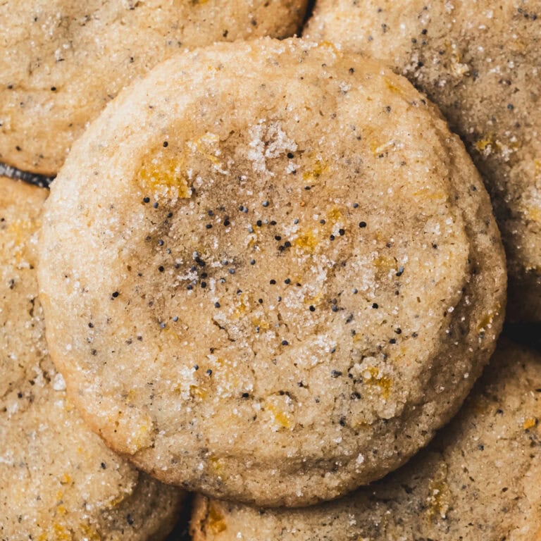 Freshly baked lemon poppy seed cookie.