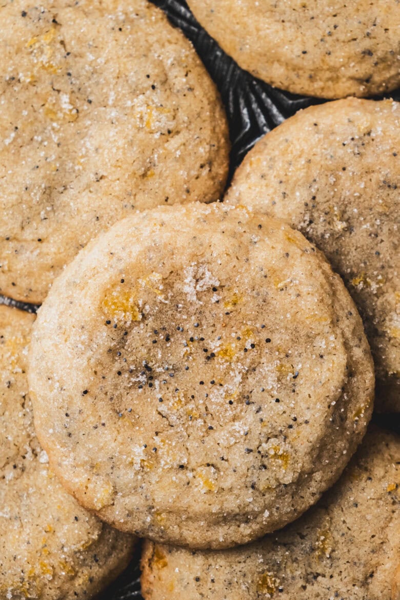 Cookies with vibrant specks of lemon and poppy seed.